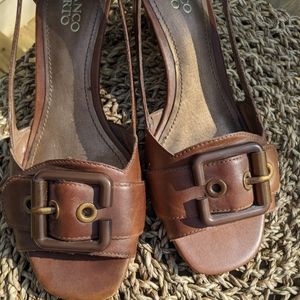 Franco Sarto Wedge Shoes, Tan, Size 8